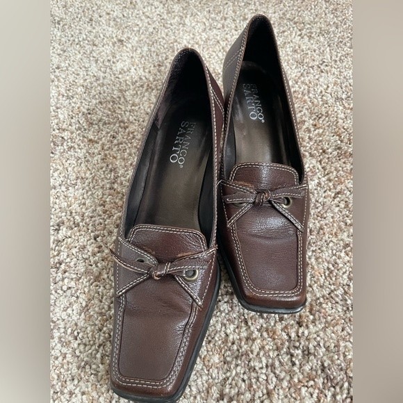 Franco Sarto Shoes - Franco Sarto Leather Kitten Heel Loafers